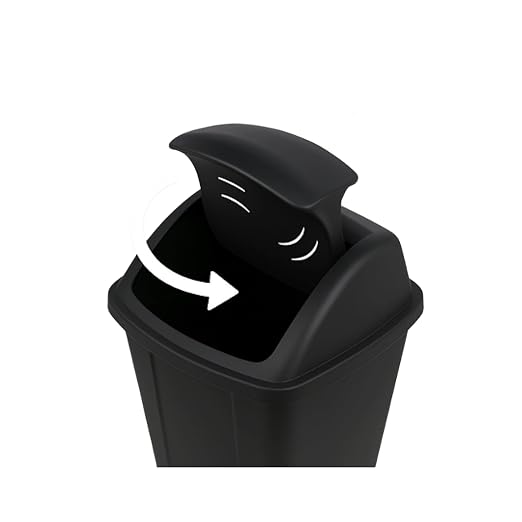 13-Gallon Black Plastic Kitchen Trash Can - Image 3