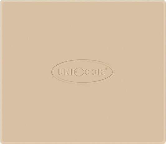 Unicook Pizza Stone for Oven and BBQ Grill, 12 x 11 Inch Rectangular Oven Grill Pizza Stone, Cordierite Baking Pan for Crispy Crusts, Thermal Shock Resistant, Including Dough Scraper