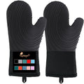 Silicone Oven Mitts-13.6 in Extended Oven Mitts Heat Resistant 500F, Oven Gloves by Tayfeim