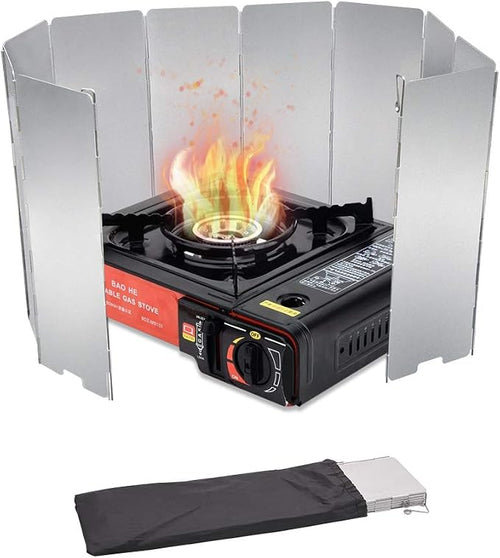 10 Plates Stove Windscreen, Aluminum Stove Windshield by LFSEMINI