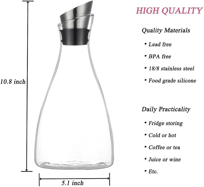 50 Ounces Borosilicate Glass Carafe - Image 3