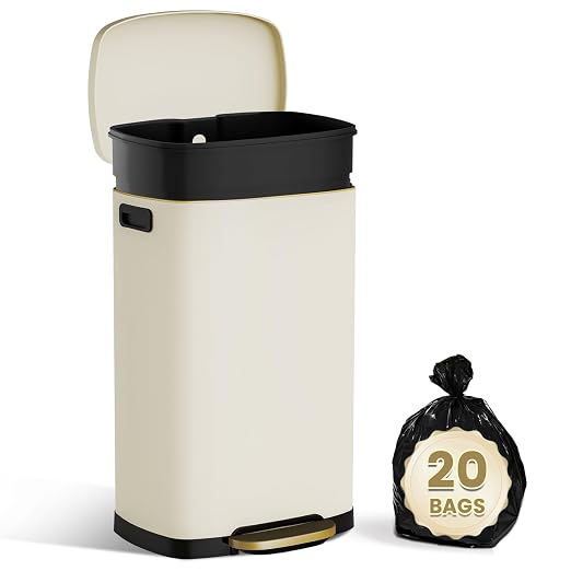 ELPHECO Kitchen Trash Can with Lid Soft Close, 13 Gallon / 50L Stainless Steel - Image 8
