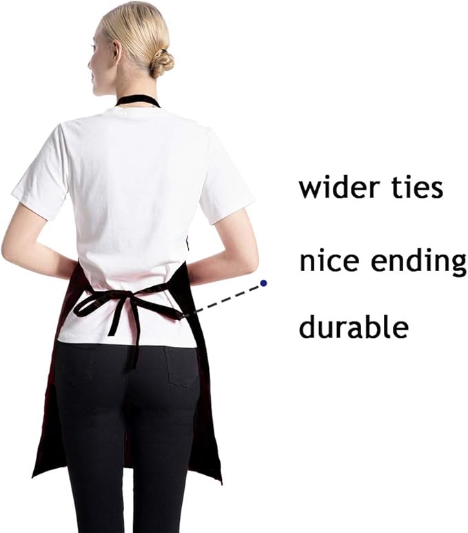 12 Pcs Bib Bulk Black Aprons for Women Men Adult Girls Unisex - Image 5