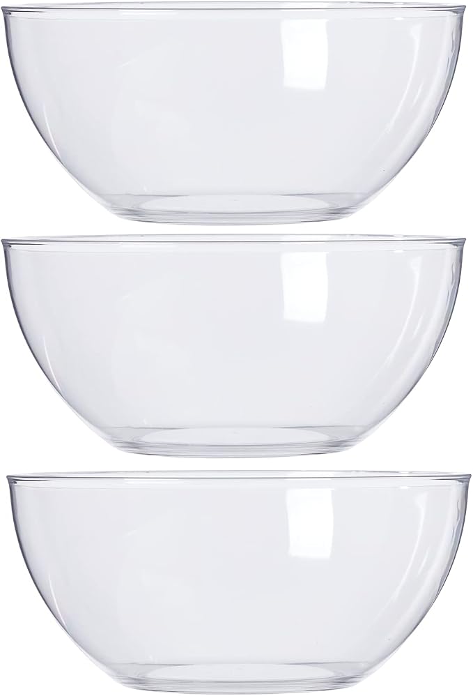 US Acrylic Vista Clear Plastic Salad and Serving 10-inch Bowls | set of 3 | - Image 6