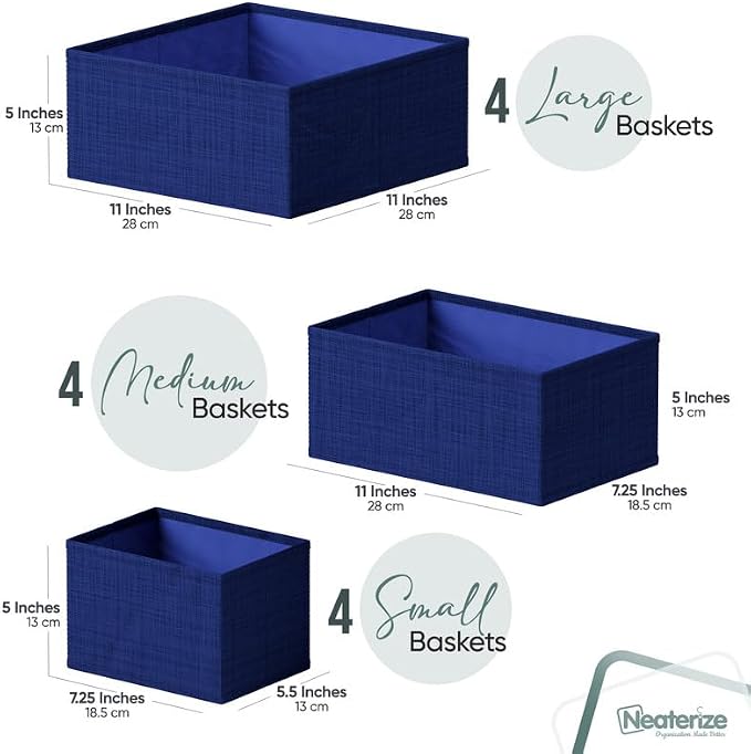 Drawer Organizer Clothes Set of 12 Navy - Image 2