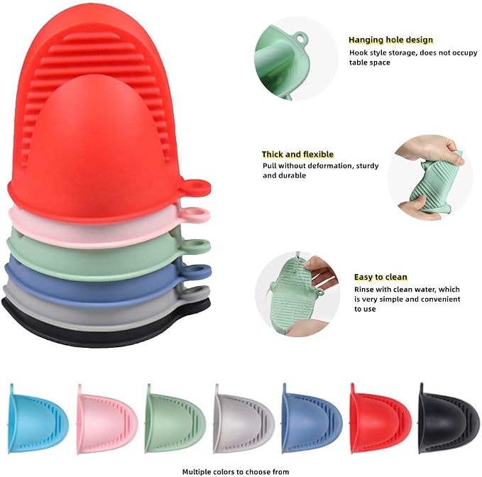 Mini Oven Gloves Silicone Heat Resistant Cooking Pinch Mitts Potholder - Image 3