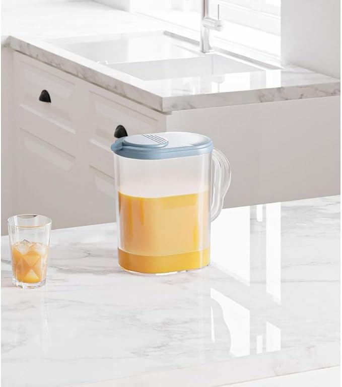 Tribello Pitcher with Lid 1 Gallon, Slim Clear Plastic Water Pitcher with - Image 6