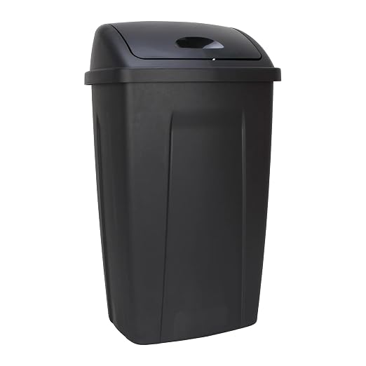 13-Gallon Black Plastic Kitchen Trash Can - Image 2