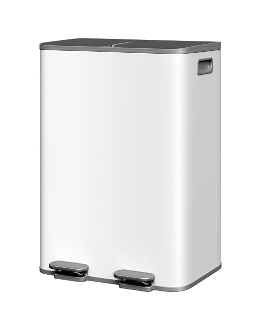 GarveeHome 2 x 8 gal Stainless Steel Double Trash Can by GarveeHome