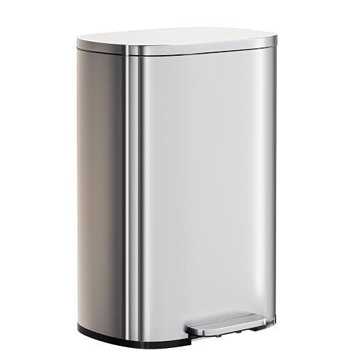 PayLessHere Trash Can with Lid, 13 Gallon Stainless Steel Kitchen & Office by PayLessHere