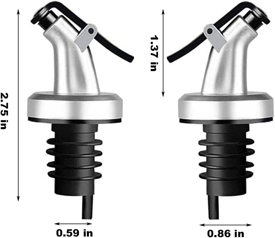 10 Pack Oil Spouts, Olive Oil Vinegar Bottle Stopper Dispenser with Tube Brush, Leakproof Bottle Spouts for Salad, Sauce, Soy, Etc