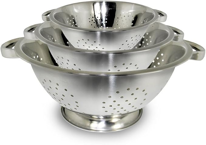 ExcelSteel Colander Set Stainless Steel | Nesting Design | Mirror Polished | by EXCELSTEEL