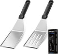 11.8-in 18/0 Stainless Steel Spatulas, Silicone Non-slip Handle, Brushed Metal by MUJINON