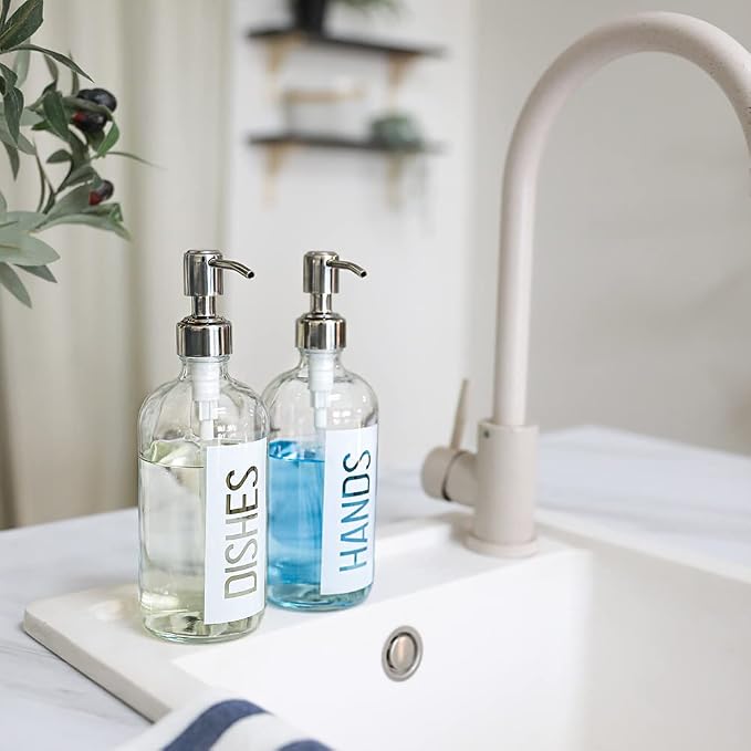 JASAI 2Pack 18OZ Glass Soap Dispenser - Image 2