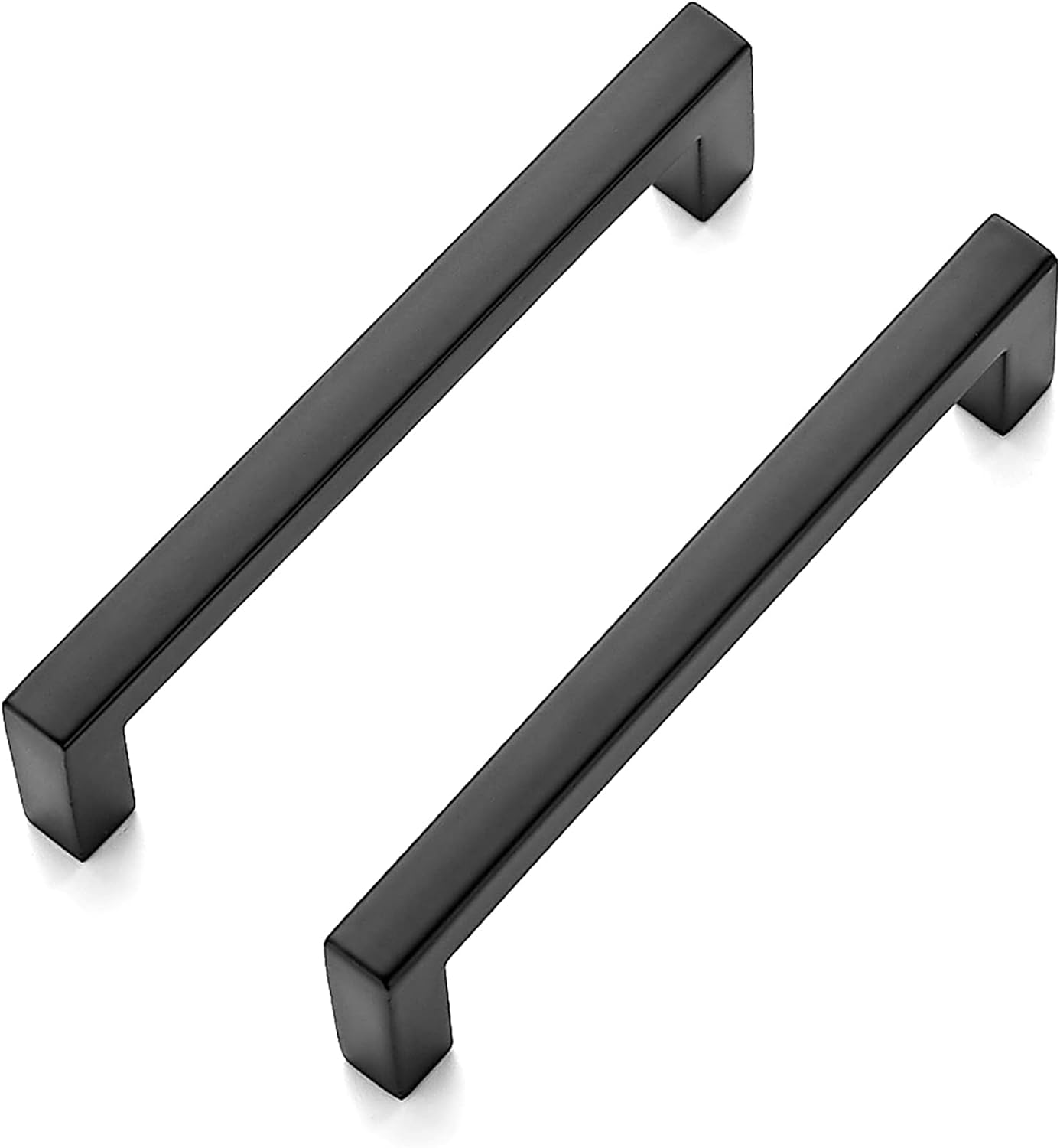 Ravinte 5 Pack Solid 3-3/4 Inch Center to Center Slim Square Bar Drawer Handles Kitchen Cabinet Hardware Matte Black Pulls