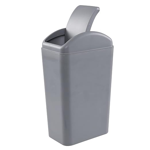 Plastic Waste Bin with Swing Lid, 14 Liter Garbage Can, 1 Pack - Image 6