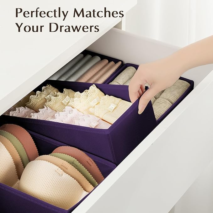 DIMJ Drawer Organizers Clothes, Fabric Closet Organizers and Storage, Shallow - Image 3