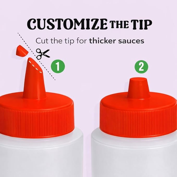 Norcalway 24 oz Large Condiment Squeeze Bottles - Image 6