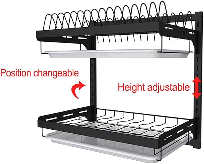 junyuan Kitchen Dish Rack, Hanging Dish Drying Rack Organizer Storage Shelf - Image 3