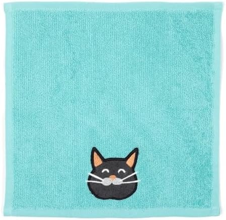 MUkitchen Cotton Dish Cloth Set with Scrubber, 12x12 in, 2 Pack (Meow)