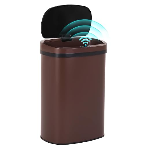 PayLessHere | 13 Gallon Stainless Steel Trash Can | Brown | Automatic Touchless by PayLessHere