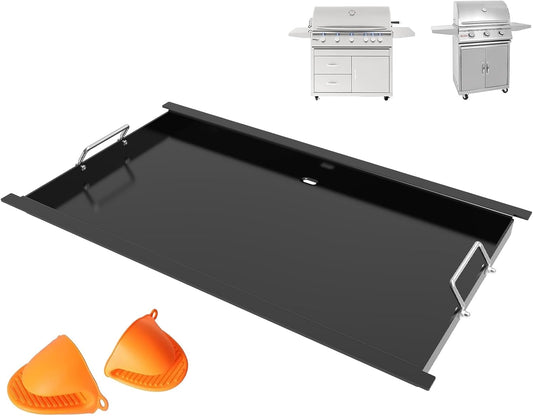 Full Size Griddle Insert for Blaze Grill 4/5 Burner Gas Grill, Non-stick Flat Top Griddle Plate Replacement for BLZ-4LTE BLZ-5 Summerset Sizzler 32" & 40", RCS RJC32A, 29''L x 17.9''W Carbon Steel