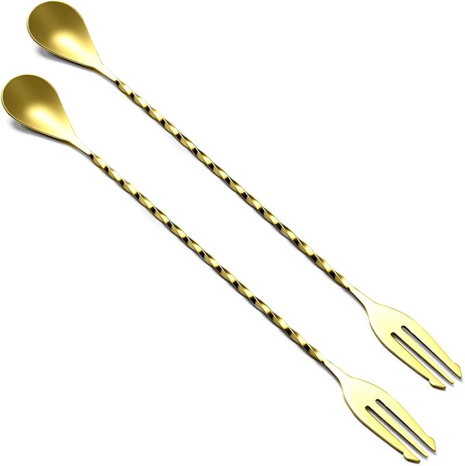 BRIOUT 2 Pcs Bar Spoon, 12 Inches Long Handle Drink Stirrer, Stainless Steel by Briout