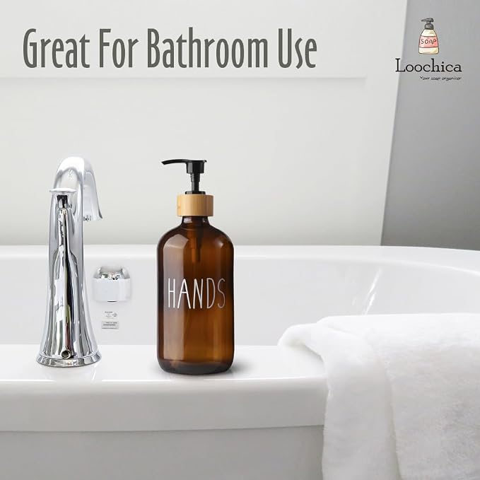 LOOCHICA Hand Amber Glass Soap Dispenser - Image 7