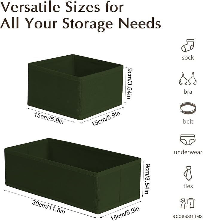 DIMJ Drawer Organizers Clothes, Fabric Closet Organizers and Storage, Shallow - Image 2