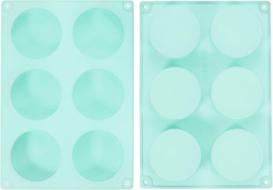 uxcell 2pcs Silicone Muffins Pan, 6 Cup Silicone Cupcake Pan Nonstick Baking Tray for Muffins, Cupcakes, Dishwasher Safe, Green