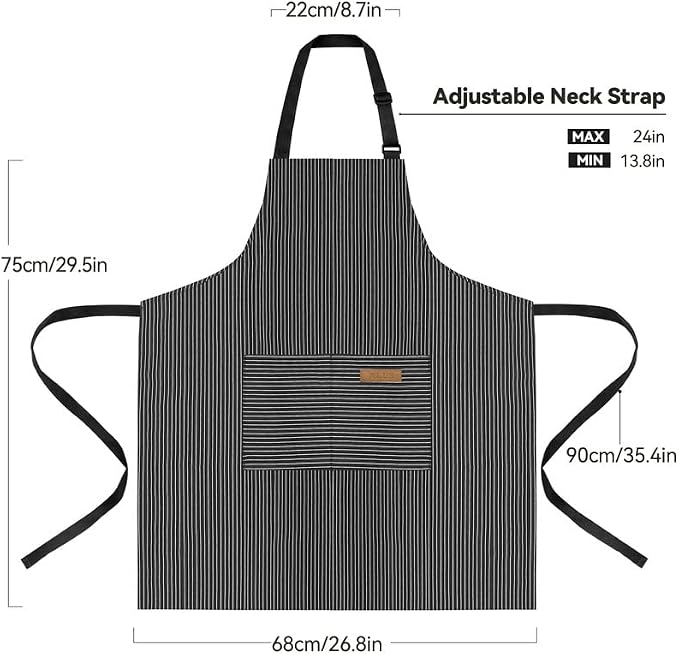 NLUS 2 Pack Kitchen Cooking Aprons, Adjustable Bib Soft Chef Apron - Image 2