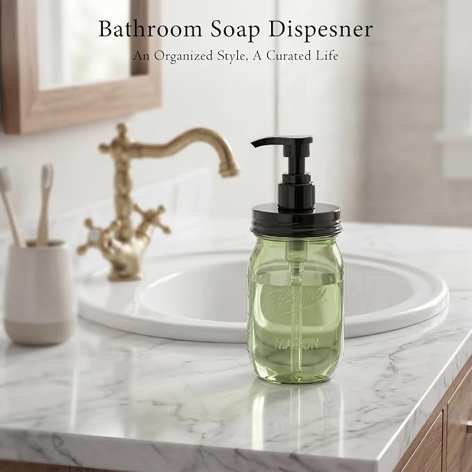 Amolliar Plastic Mason Jar Soap Dispenser - Image 3