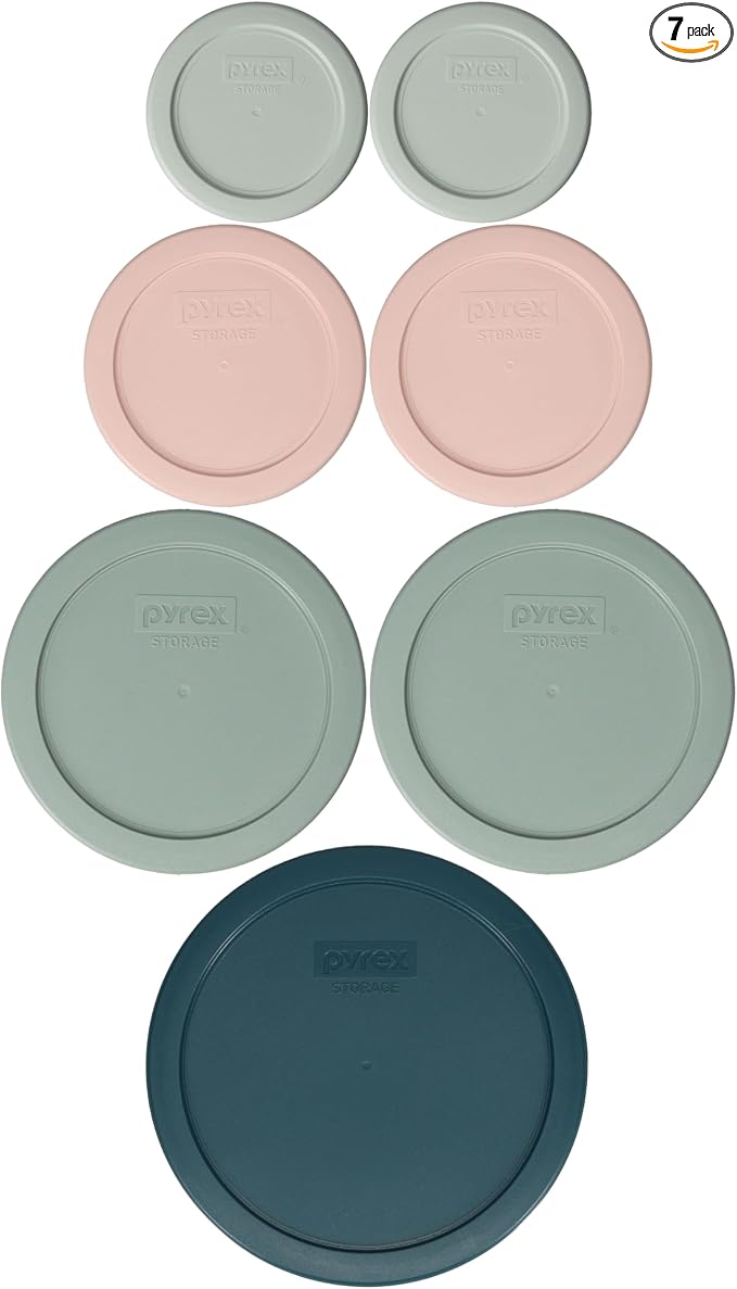 Pyrex 7202-PC 1 Cup White Mint, 7200-PC 2 Cup Rosewater Pink, 7201-PC 4 Cup by Pyrex