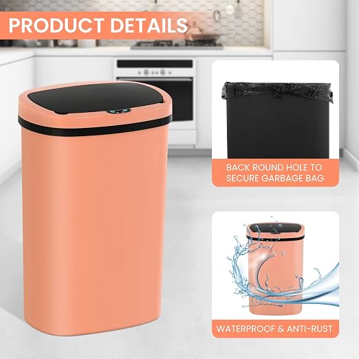 13 Gallon Trash Can, 50Liter Plastic High-Capacity Automatic Kitchen Trash Can - Image 6
