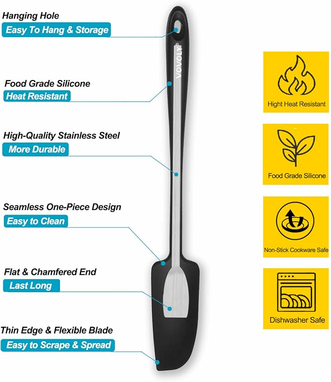 Silicone Jar Spatula, Small Rubber Scraper, Spatulas Silicone Heat Resistant - Image 3