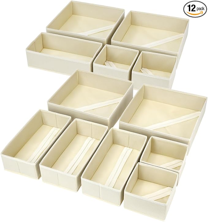 DIMJ Drawer Organizer Clothes, 12 Pack Dresser Organizer, Foldable Closet by DiMJ