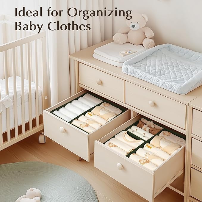 DIMJ Drawer Organizers Clothes, Fabric Closet Organizers and Storage, Shallow - Image 5