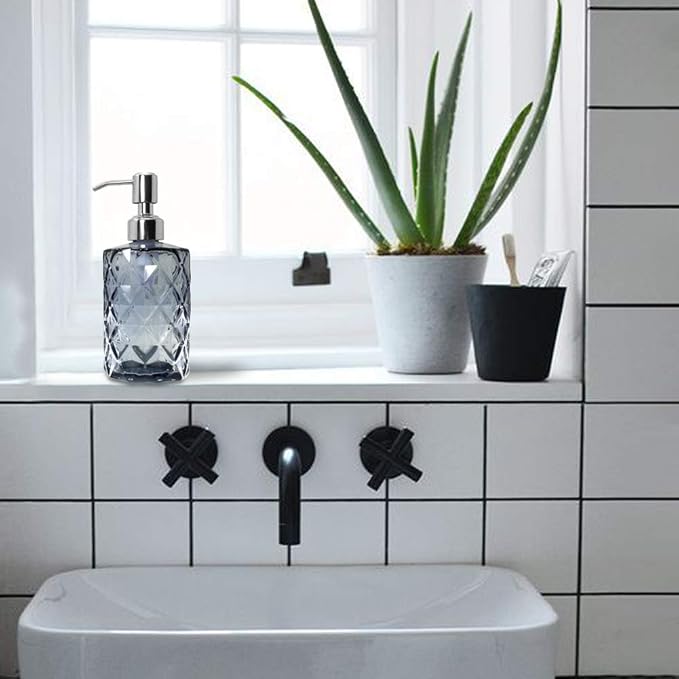 JASAI Diamond Design Glass Soap Dispenser - Image 5