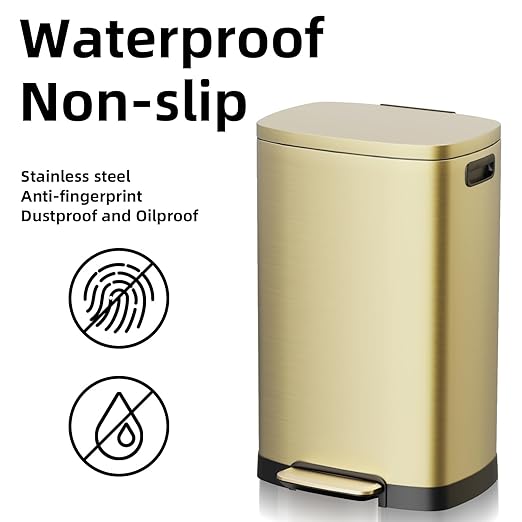 KdbK 13 Gallon Trash Can with Lid, 50L Fingerprint Proof Stainless Steel - Image 5