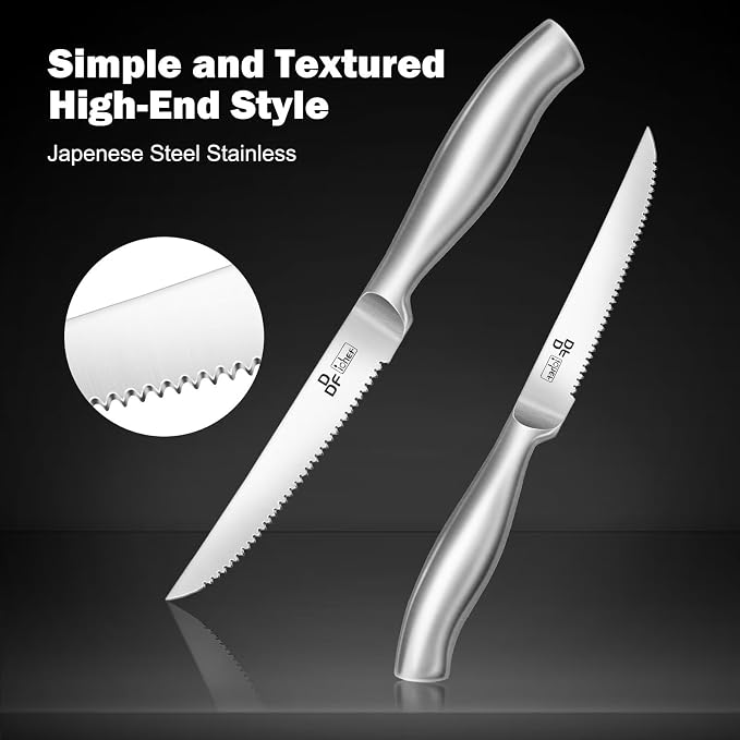 DDF iohEF Steak Knife Set, 6 Piece Steak Knife, High Carbon Japanese Stainless - Image 3