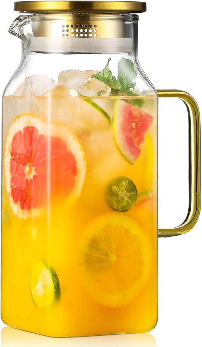 40 oz, 1.2Liter Square Glass Pitcher by NETANY