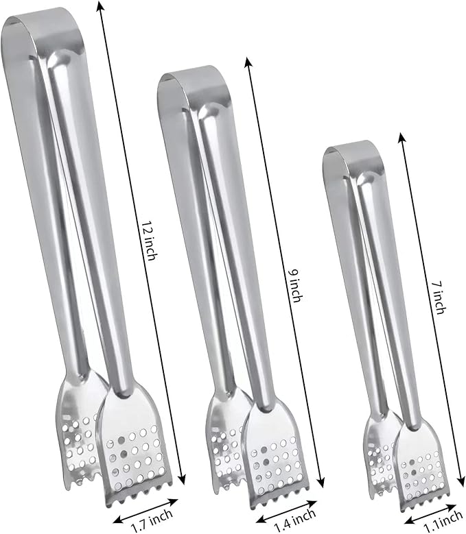 8 Pack 7-Inch Stainless Steel Serving Tongs, Mini Buffet Tongs - Image 8