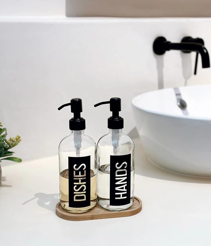 JASAI 2Pack 18OZ Glass Soap Dispenser, Kitchen Dispenser - Image 5