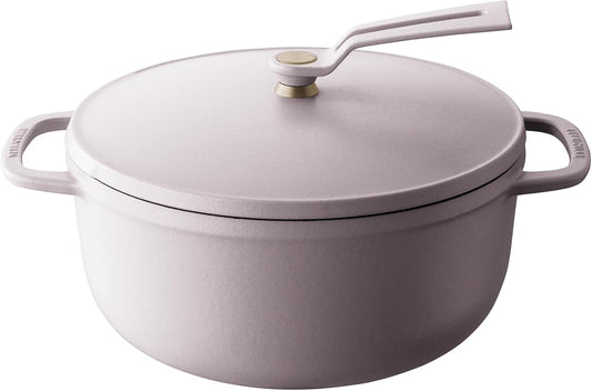 Vermicular Oven Pot 2.0 | Lightweight Enameled Cast Iron Pot | 22cm (3.7 Qt) | Non-Toxic | Induction-compatible | Dutch Oven | Made in Japan | Matte Himalayan Pink