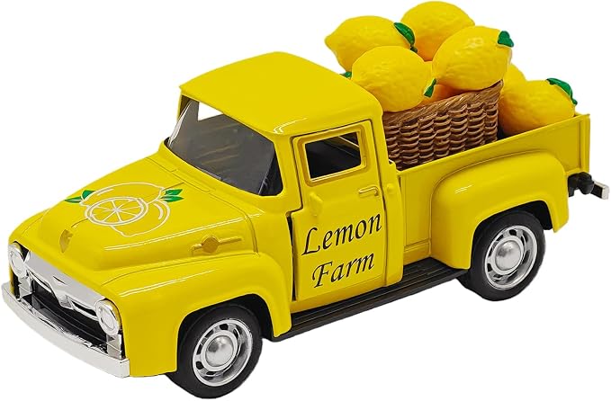Lemon Decor - 4.9″Farmhouse Vintage Metal Truck by Unknown