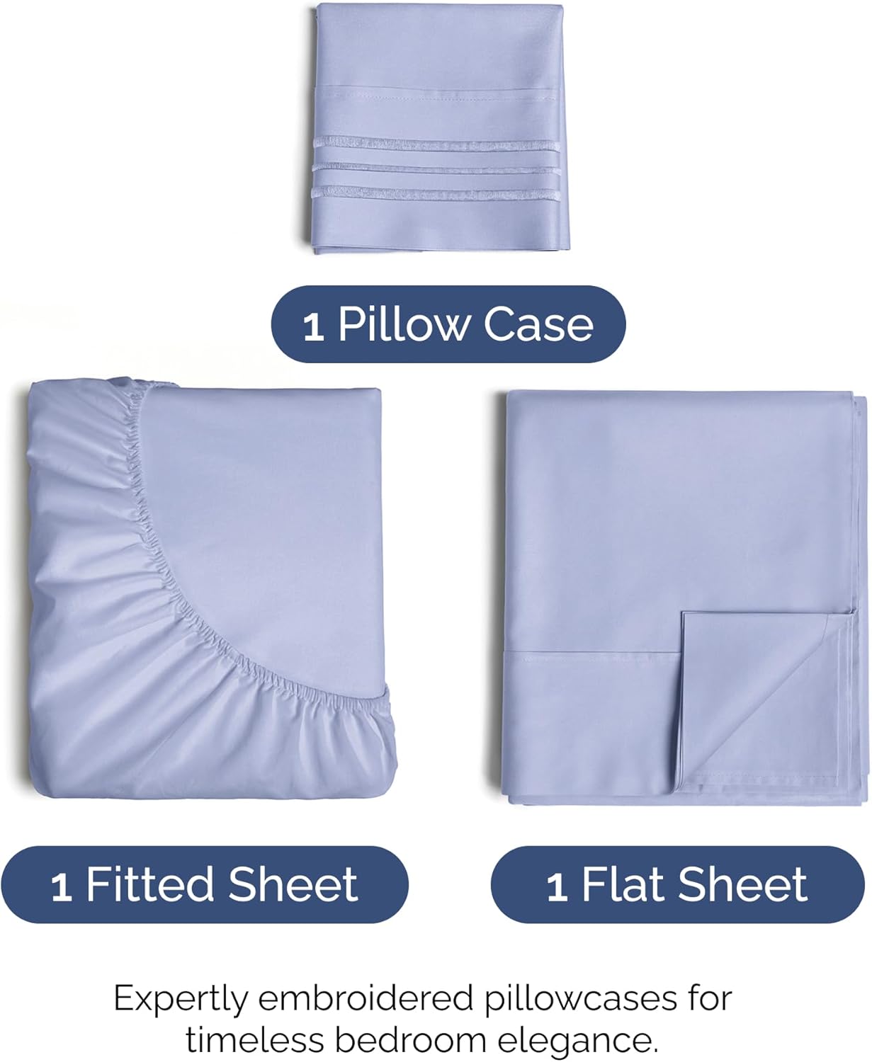 Twin Size 3 Piece Sheet Set - Comfy Breathable & Cooling Bed Sheets Set - Hotel Luxury Bedding for Women, Men, Kids, Teens, Boys & Girls - Deep Pockets, Ultra-Soft, Wrinkle Free - Oeko-Tex - Lavender
