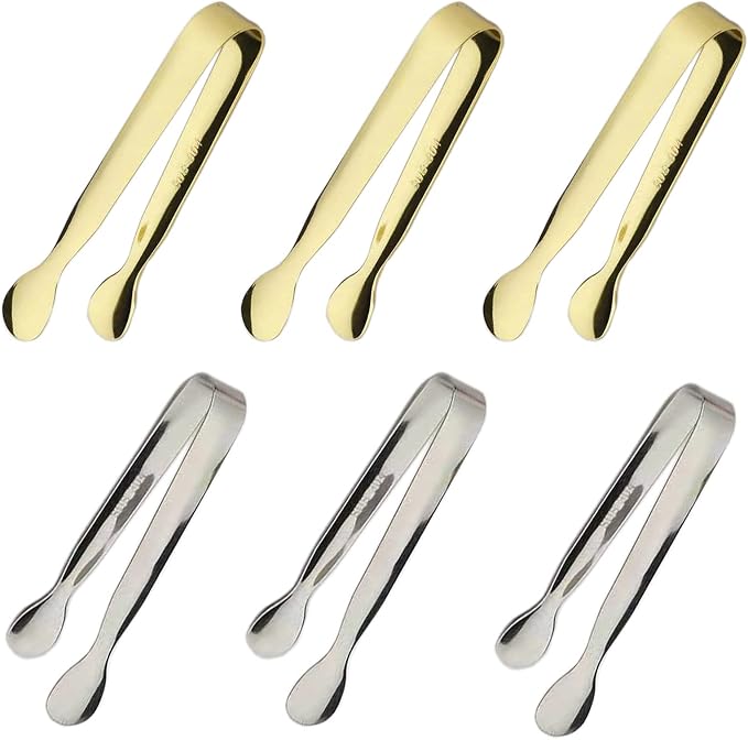 6PCS Ice Tongs Mini Sugar Tongs 4.25Inch Tong by Sunenlyst
