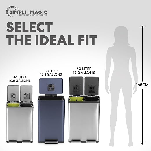 SIMPLI-Magic 50L / 13.2 Gallon Kitchen Trash Can - Image 4
