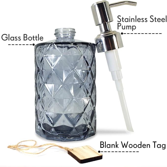 JASAI Diamond Design Glass Soap Dispenser - Image 2