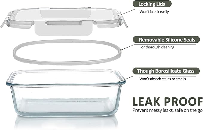 M MCIRCO 10-Pack Glass Food Storage Container - Image 3